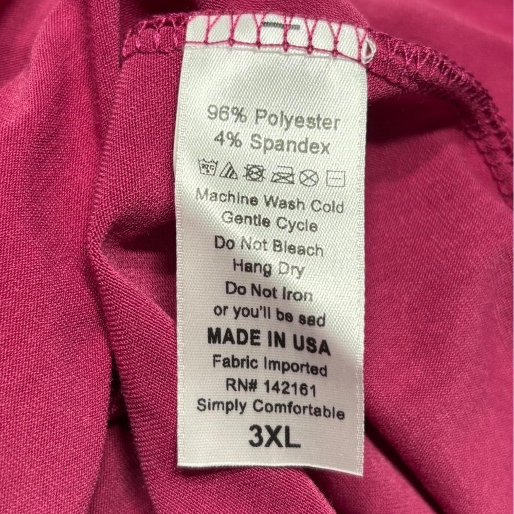 LuLaRoe Womens Top Size 3XL Perfect T Magenta Pink Tunic Short Sleeve NWT USA - Picture 3 of 4